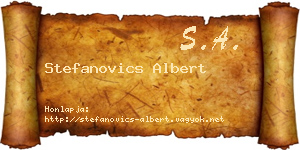 Stefanovics Albert névjegykártya