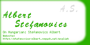 albert stefanovics business card
